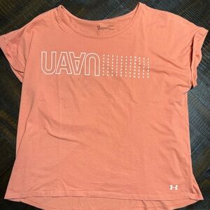 Under Armour Coral-Peach Graphic Short Sleeve Tee